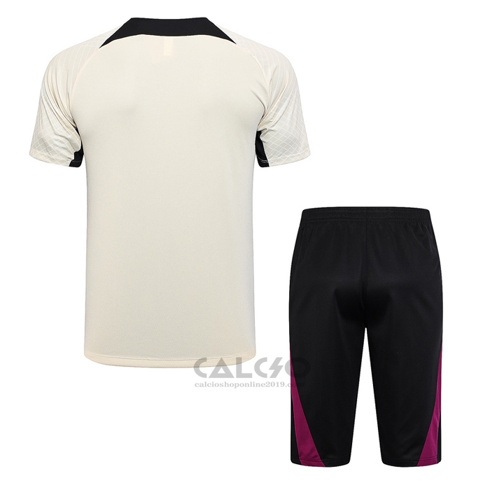 Tuta da Track Paris Saint-Germain Manica Corta 2023-2024 Albicocca - Pantaloncini